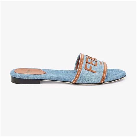 fendi ff fur slides|Fendi denim slides.